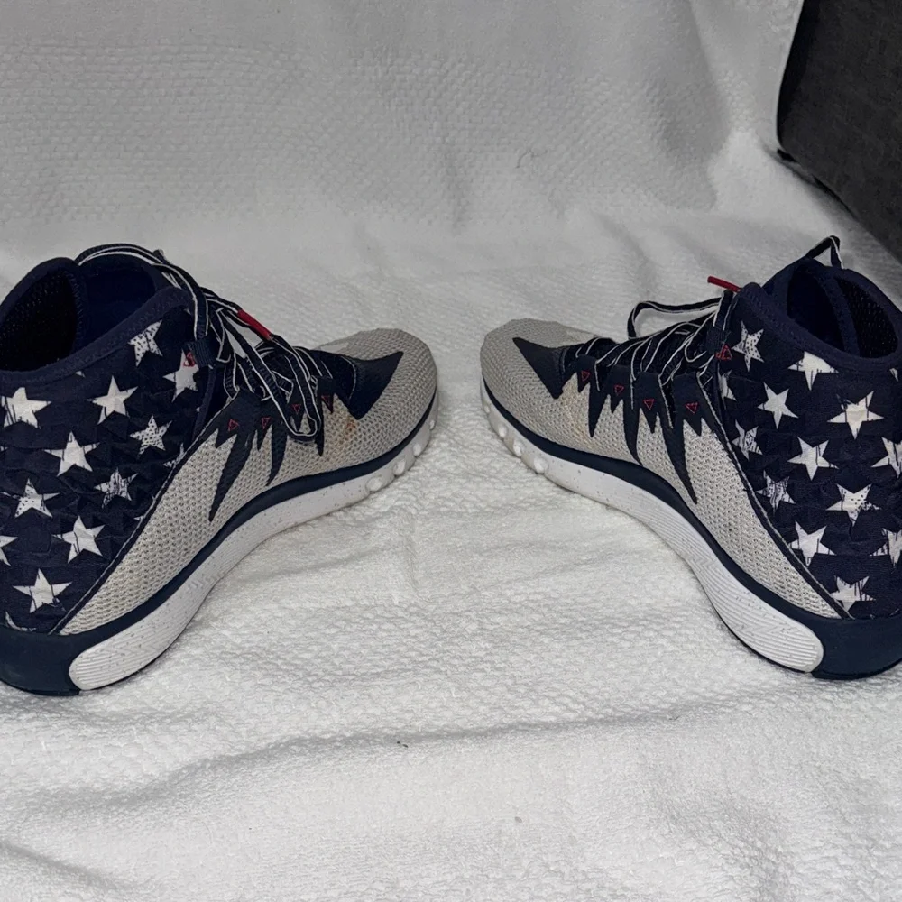 Under Armour Project Rock Delta Charged Navy and White Star Sneakers - Picture 7 of 8